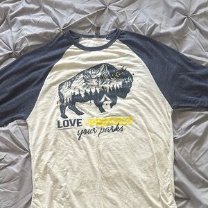 Love and Protect your parks  T-Shirt with Dark Trim